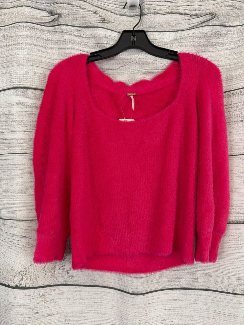 NWT Free People Moonbeam Raspberry Pop Faux Fur Sweater Size M